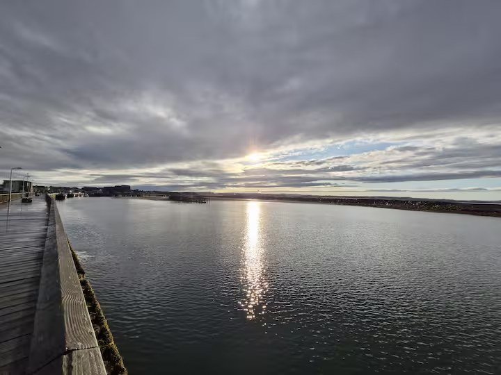 Sunset over Amble harbour